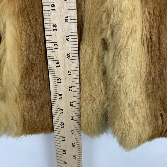 1970s Vintage Women's Size Small Chestnut Hooded Zip Up Real Fur Jacket Coat - Picture 4 of 16